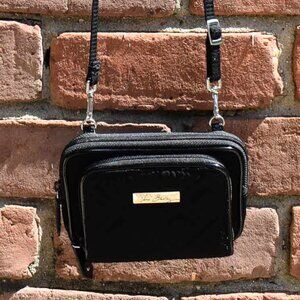 Vera Bradley Quilted Black Wallet on a String Crossbody Purse or Clutch